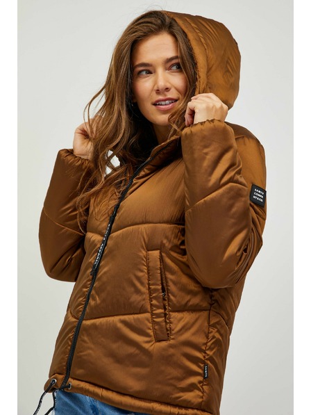 Sam 73 Кафяво дамско ватирано зимно яке с качулка SAM 73 Gede
