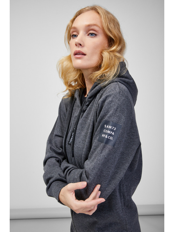 Sam 73 Сив дамски суитчър с цип SAM 73 Drusilia