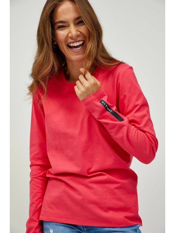 Sam 73 Тъмнорозова дамска тениска с дълъг ръкав SAM 73 Sariol