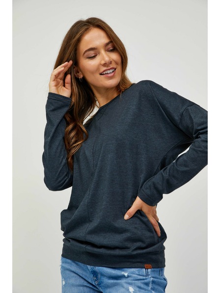 Sam 73 Черна дамска основна тениска с дълъг ръкав SAM 73 Azuka