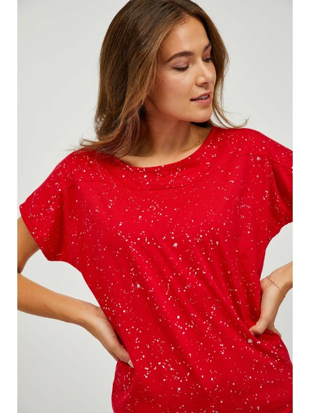 Sam 73 Червена дамска шарена тениска SAM 73 Heqa