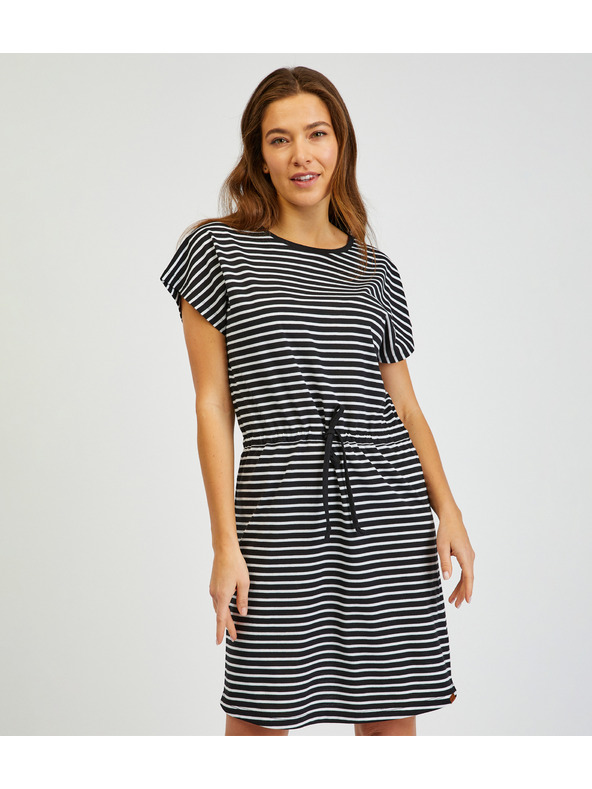 Sam 73 Дамска рокля на райета в бяло и черно SAM73 Sagitta