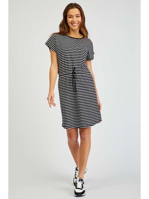 Sam 73 Дамска рокля на райета в бяло и черно SAM73 Sagitta