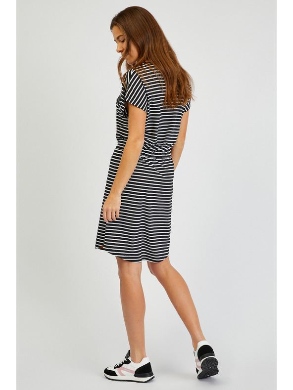 Sam 73 Дамска рокля на райета в бяло и черно SAM73 Sagitta