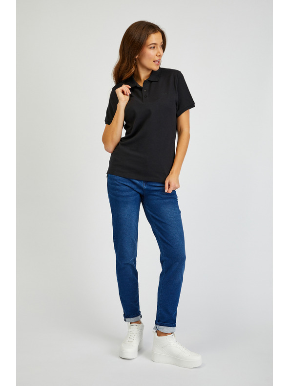 Sam 73 Черна дамска памучна поло тениска SAM73 Hydra