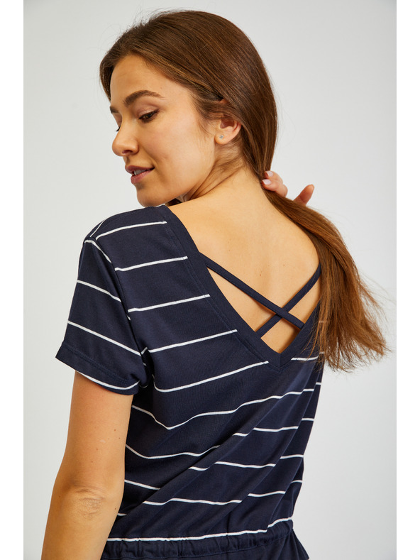 Sam 73 Тъмно синя дамска раирана рокля SAM73 Columba