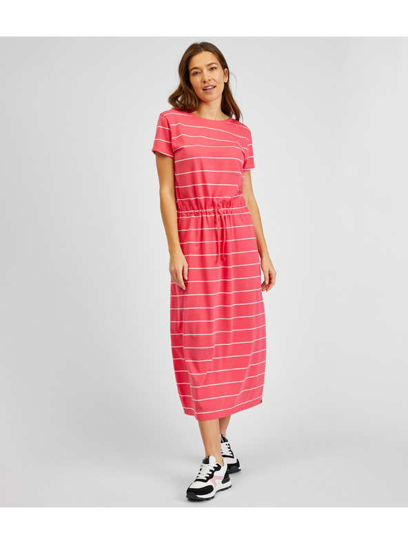 Sam 73 Червена дамска рокля на райета SAM73 Columba