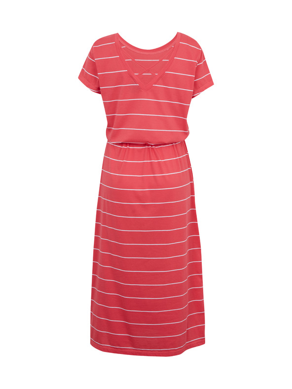 Sam 73 Червена дамска рокля на райета SAM73 Columba