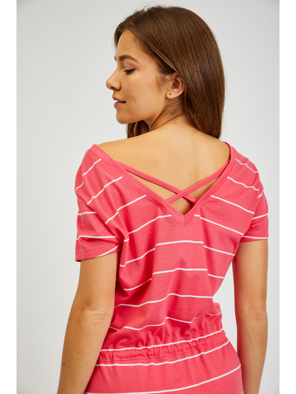 Sam 73 Червена дамска рокля на райета SAM73 Columba