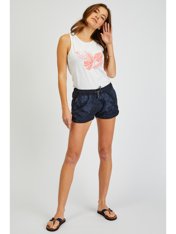 Sam 73 Тъмно сини дамски къси панталони с шарки SAM 73 Pisces