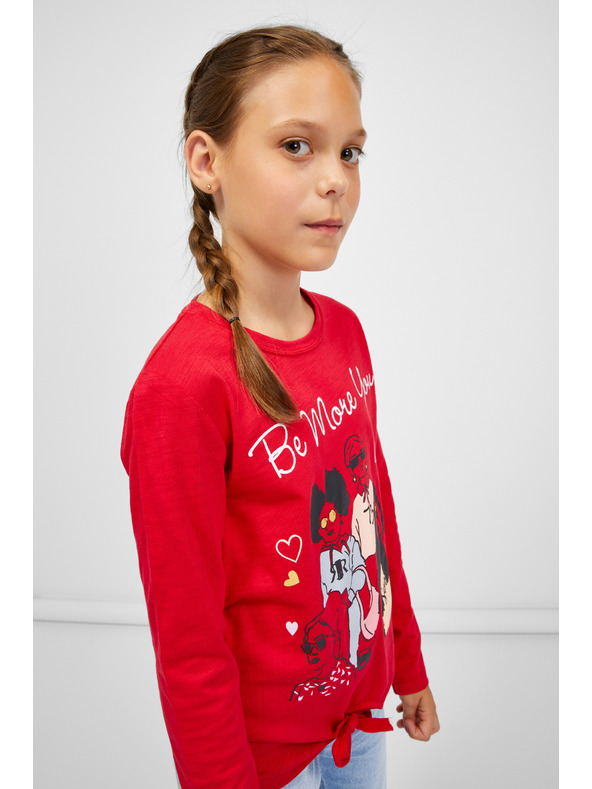 Sam 73 Червена тениска с дълъг ръкав за момичета SAM 73 Vadania