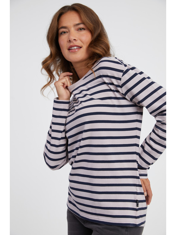 Sam 73 Синя и розова дамска тениска с дълъг ръкав на райета SAM 73 Prudence