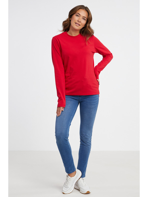 Sam 73 Червена дамска тениска с дълъг ръкав SAM 73 Zira