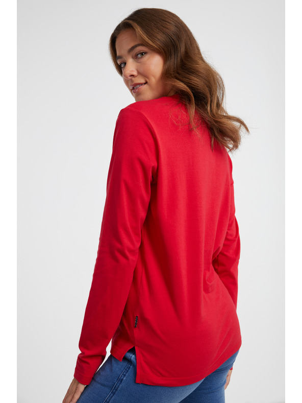 Sam 73 Червена дамска тениска с дълъг ръкав SAM 73 Zira