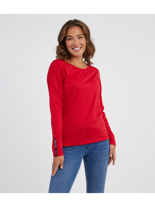 Sam 73 Червена дамска тениска с дълъг ръкав SAM 73 Patty