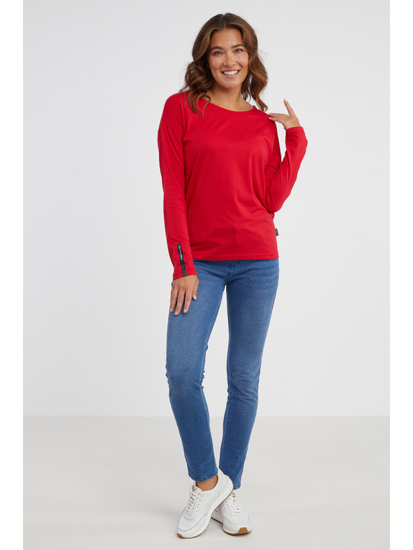 Sam 73 Червена дамска тениска с дълъг ръкав SAM 73 Patty