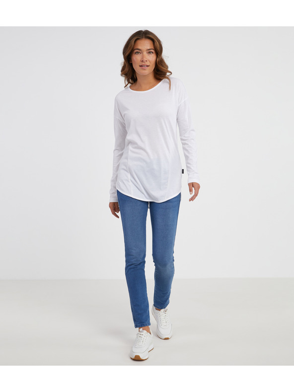 Sam 73 Бяла дамска тениска с дълъг ръкав SAM 73 Sherri