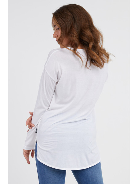 Sam 73 Бяла дамска тениска с дълъг ръкав SAM 73 Sherri