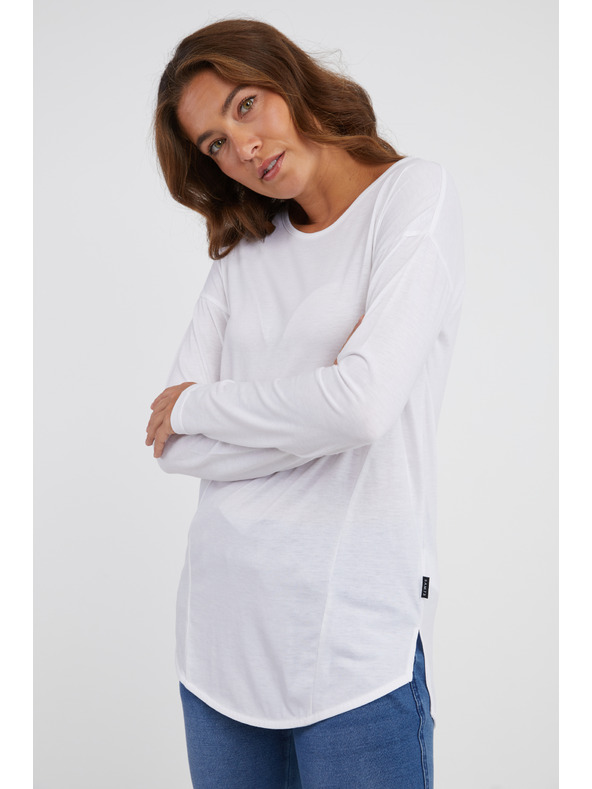Sam 73 Бяла дамска тениска с дълъг ръкав SAM 73 Sherri