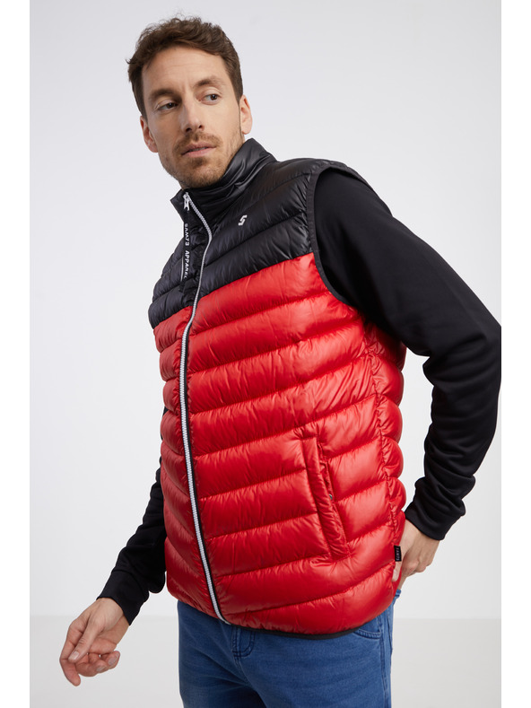 Sam 73 Черно-червена мъжка ватирана жилетка SAM 73 Potter