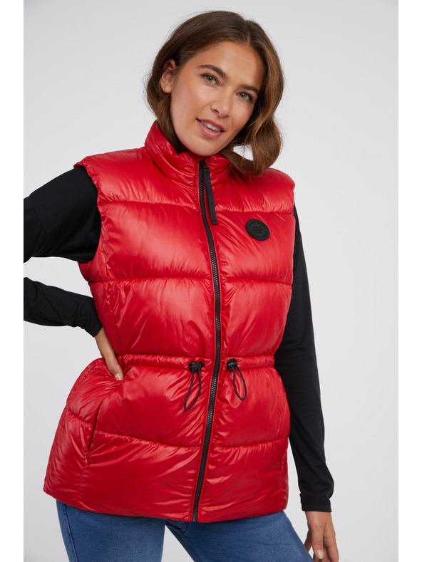 Sam 73 Червена дамска ватирана жилетка SAM 73 Charlotte