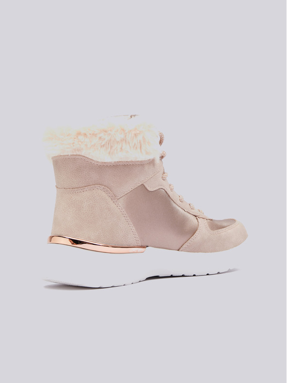 Sam 73 Светлорозови дамски зимни ankle обувки с детайли в велурена обработка SAM 73 Antlia