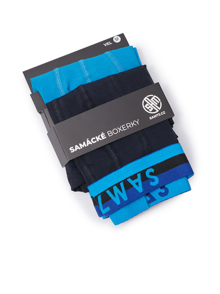 Sam 73 Комплект от две мъжки боксерки в син и черен цвят SAM 73 Hyacinth