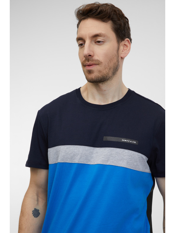 Sam 73 Синя и черна мъжка тениска SAM 73 Ernesto