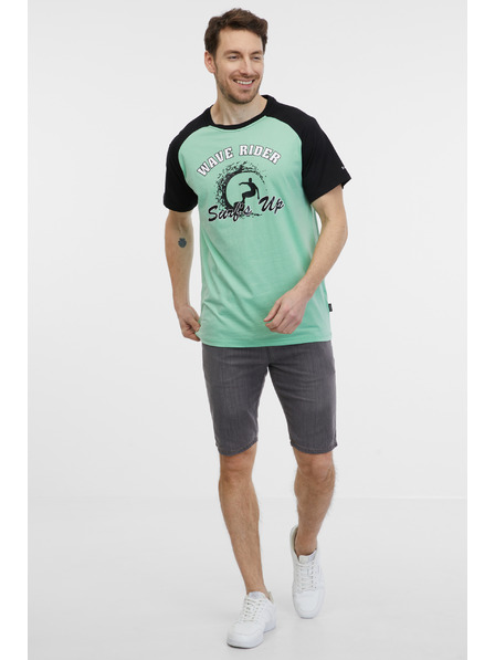 Sam 73 Черно-зелена мъжка тениска SAM 73 Esteban