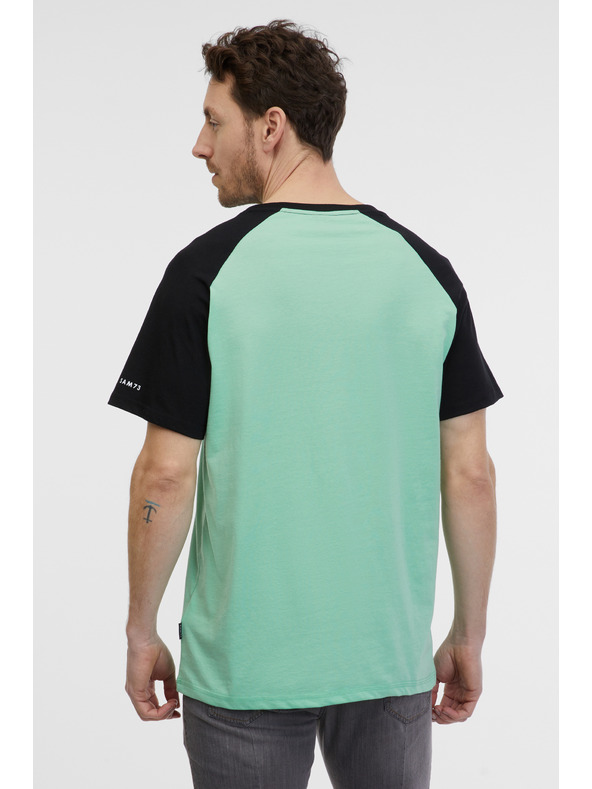 Sam 73 Черно-зелена мъжка тениска SAM 73 Esteban