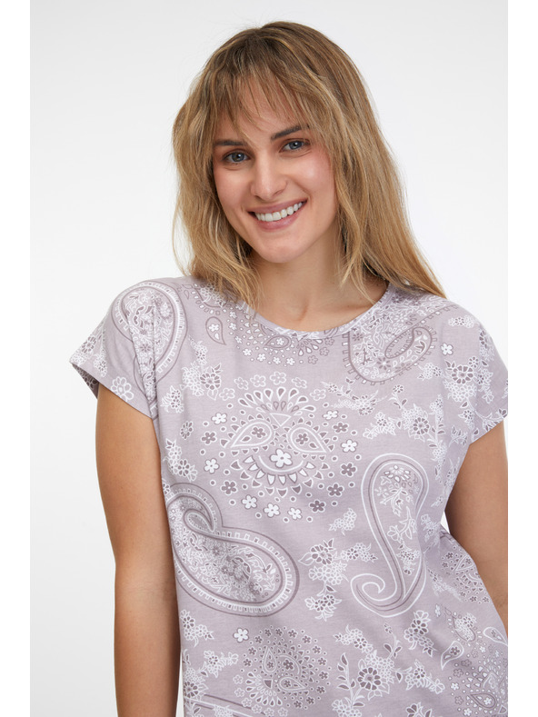 Sam 73 Светлолилава дамска тениска с шарка SAM 73 Margarita