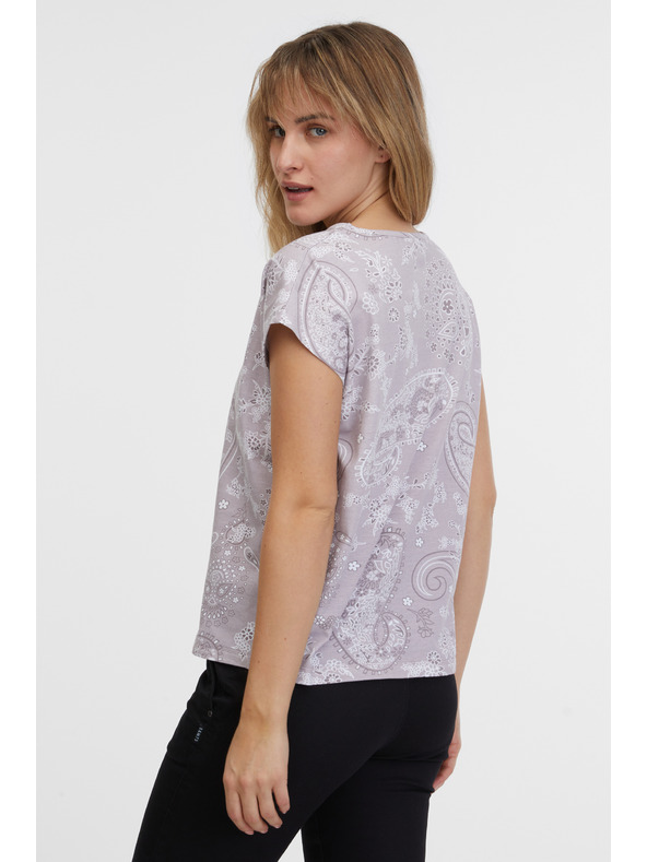 Sam 73 Светлолилава дамска тениска с шарка SAM 73 Margarita