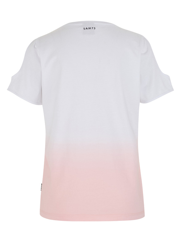Sam 73 Розово-бяла дамска тениска SAM 73 Dolores