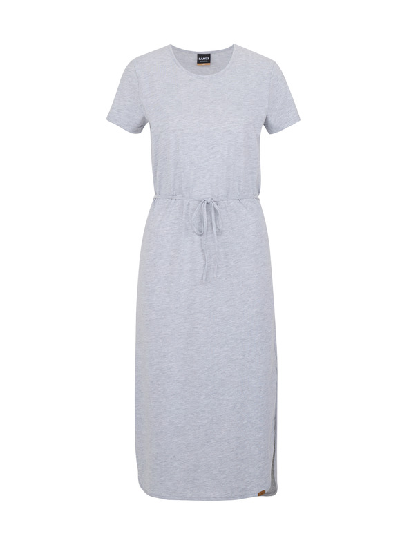 Sam 73 Светлосива дамска миди рокля на райета SAM 73 Estela