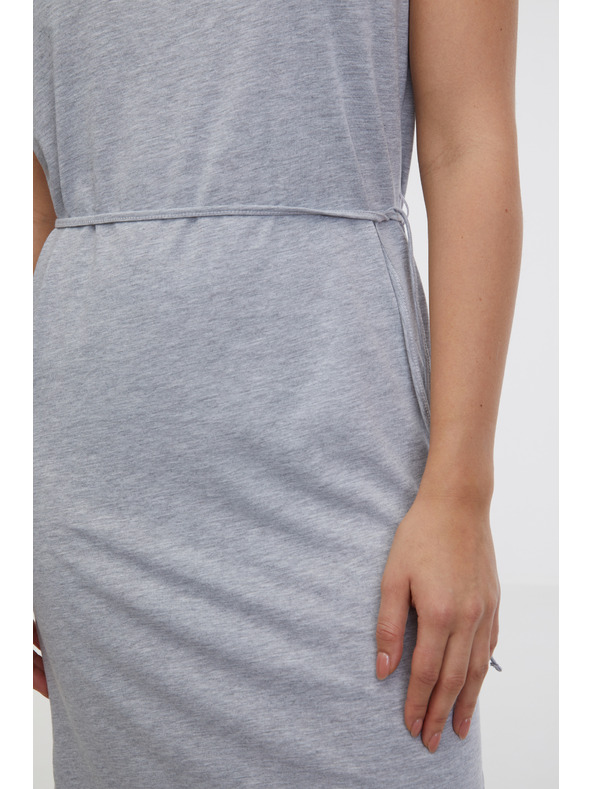 Sam 73 Светлосива дамска миди рокля на райета SAM 73 Estela