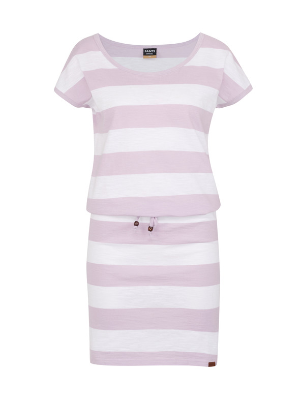 Sam 73 Дамска рокля на райета в бяло и лилаво SAM 73 Reyna