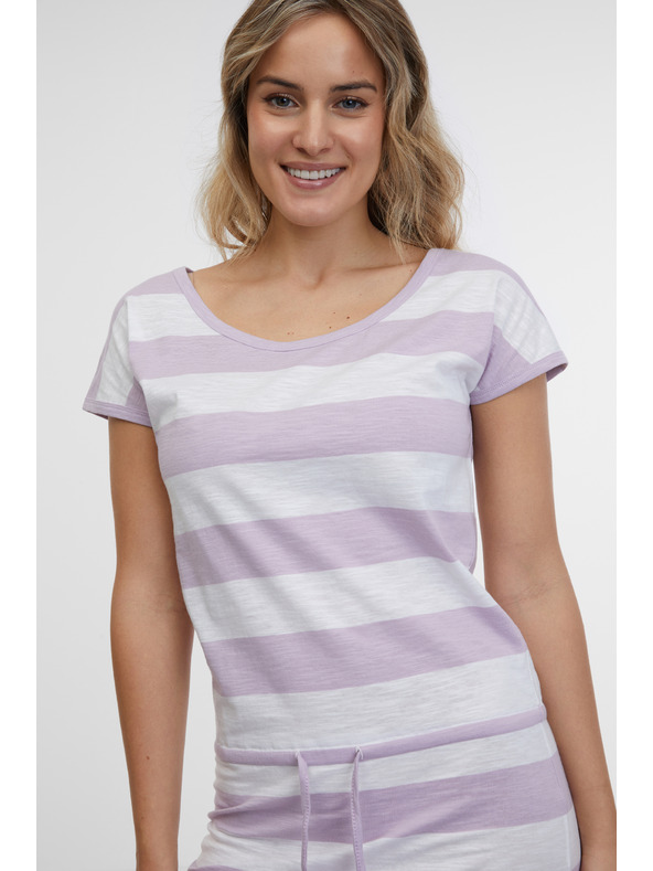 Sam 73 Дамска рокля на райета в бяло и лилаво SAM 73 Reyna