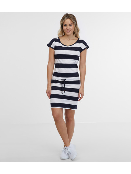 Sam 73 Дамска рокля на райета в бяло и синьо SAM 73 Reyna