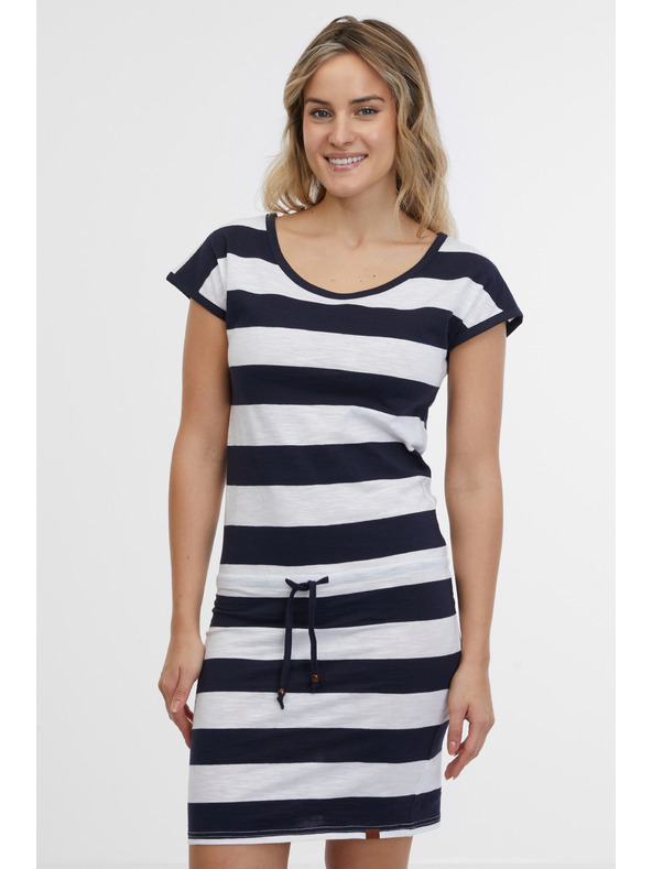 Sam 73 Дамска рокля на райета в бяло и синьо SAM 73 Reyna