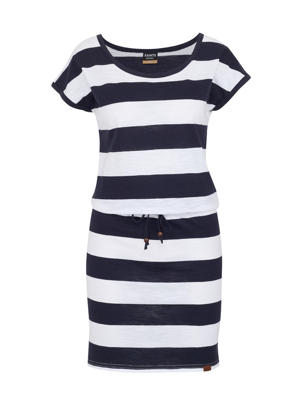 Sam 73 Дамска рокля на райета в бяло и синьо SAM 73 Reyna