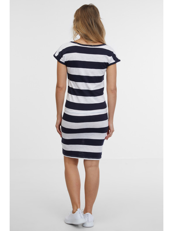 Sam 73 Дамска рокля на райета в бяло и синьо SAM 73 Reyna