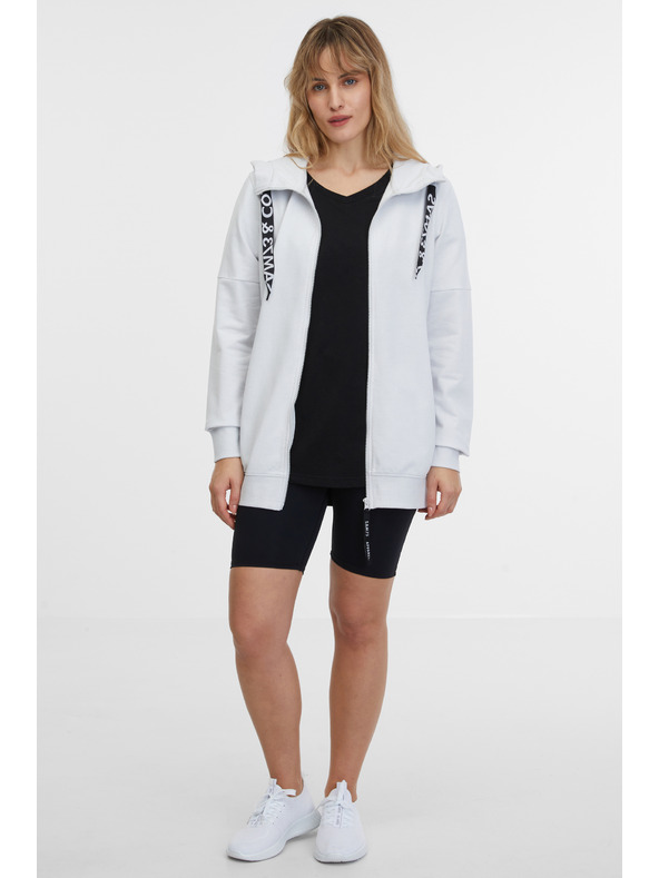 Sam 73 Светлосив дамски суитчър с качулка и цип SAM 73 Lisa