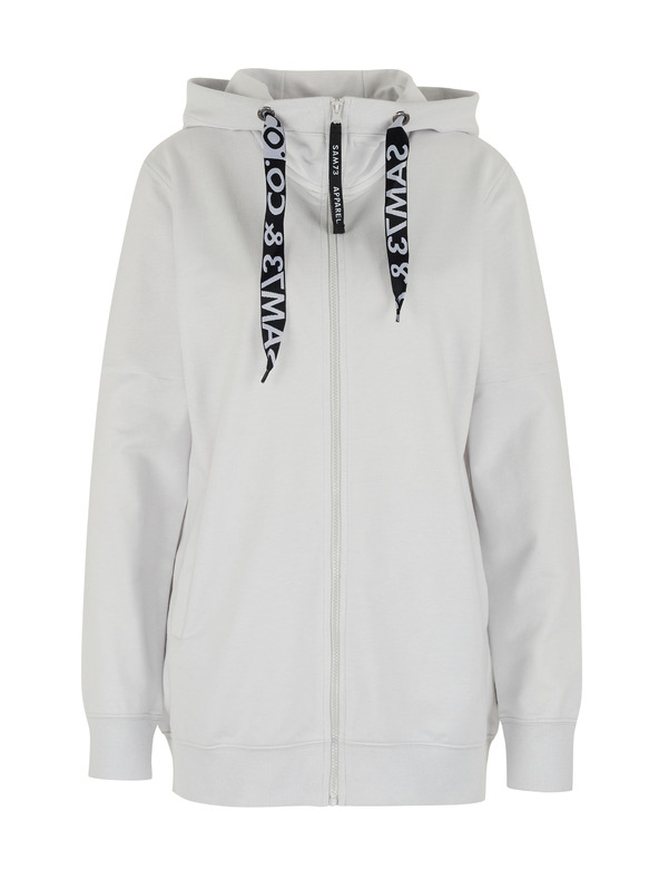 Sam 73 Светлосив дамски суитчър с качулка и цип SAM 73 Lisa