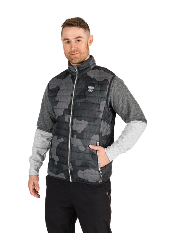 Sam 73 Тъмно сива мъжка жилетка с шарка SAM 73