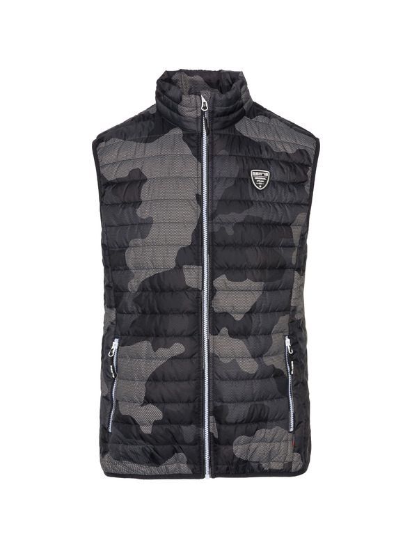 Sam 73 Тъмно сива мъжка жилетка с шарка SAM 73