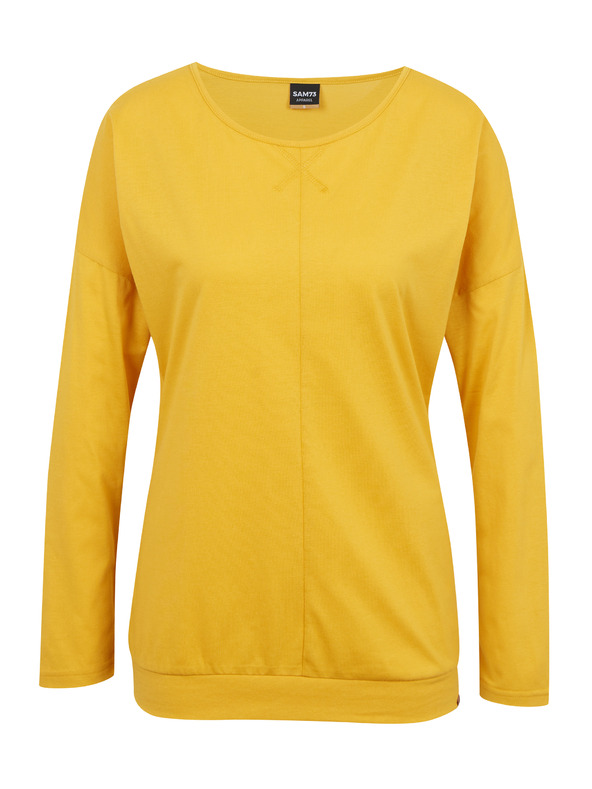 Sam 73 Жълта дамска основна тениска с дълъг ръкав SAM 73 Azuka