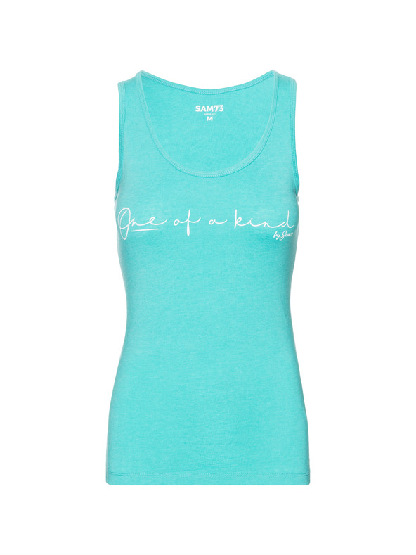 Sam 73 Тюркоазена дамска потник с надпис SAM 73