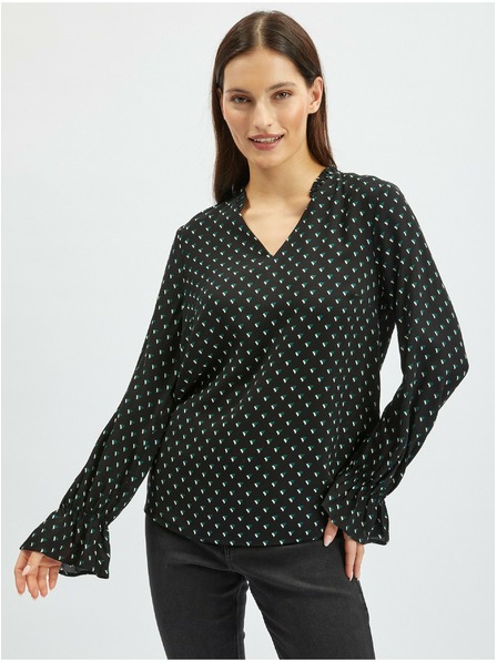 Orsay Черна дамска блуза с десен ORSAY