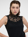 Orsay Черна дамска тениска с детайл от дантела ORSAY