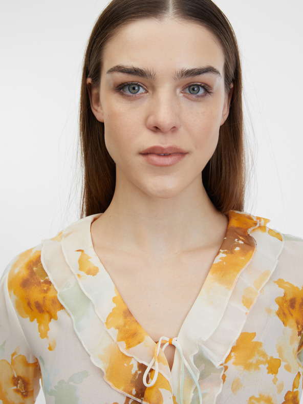 Orsay Бяла дамска блуза на цветя ORSAY